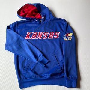 Kansas J Hawks blue & red hoodie.  Men’s size small